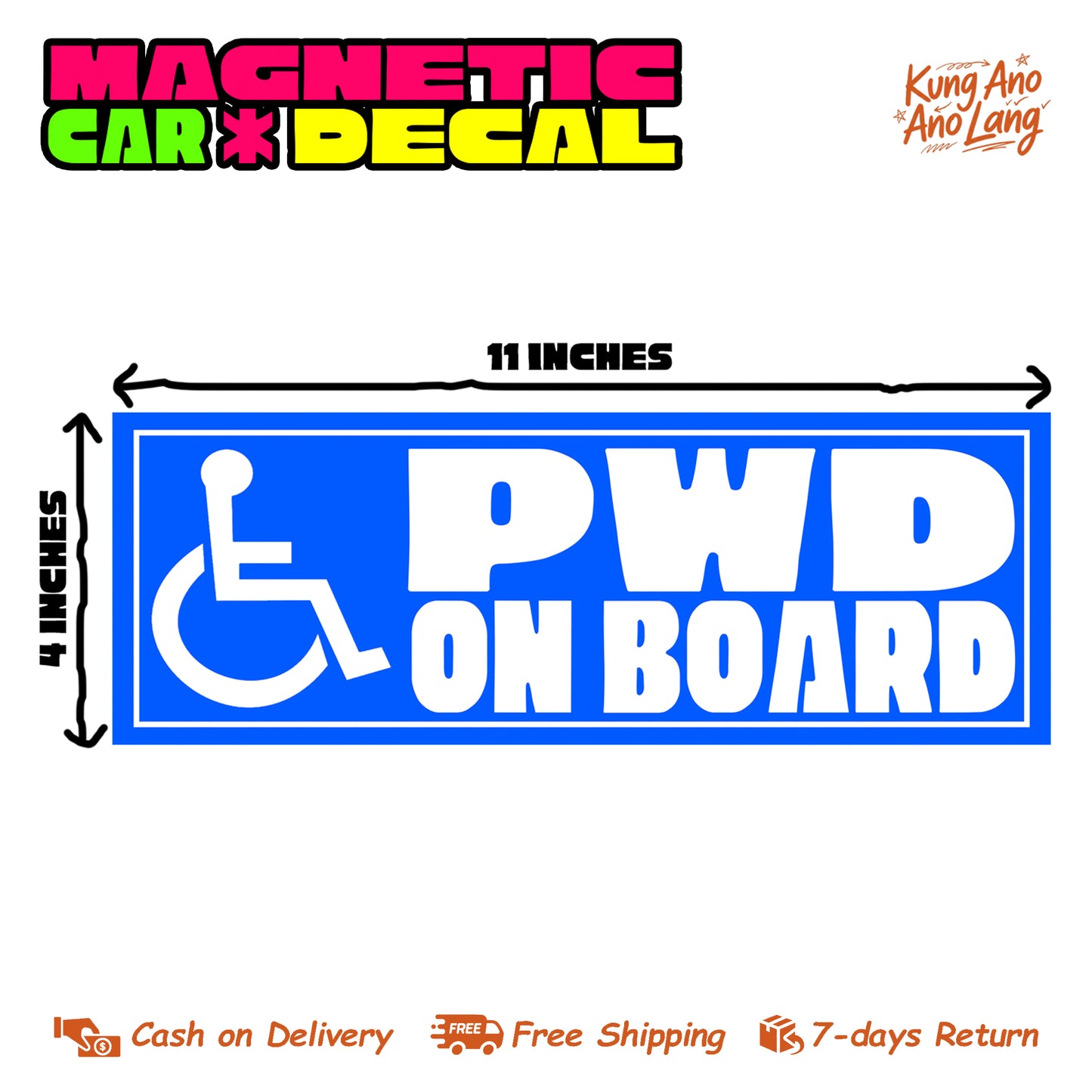 PWD On Board | Magnetic Car Decal | MCD12