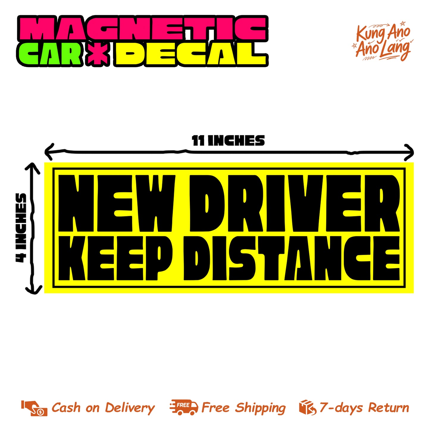 New Driver Keep Distance | Magnetic Car Decal | MCD16