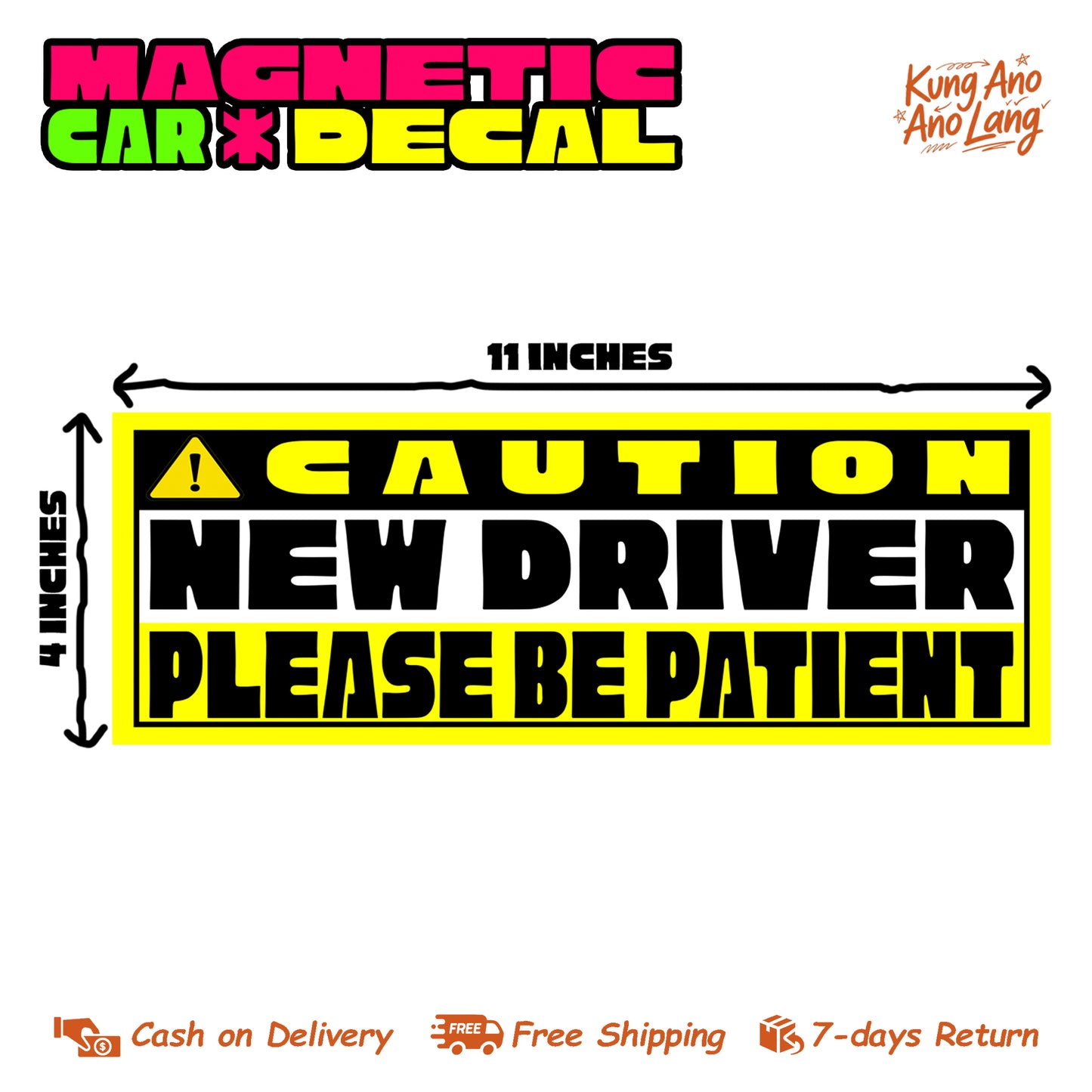 Caution New Driver Please Be Patient | Magnetic Car Decal | MCD23